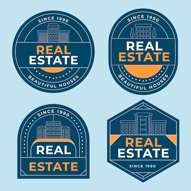 Hand drawn labels collection for real estate business