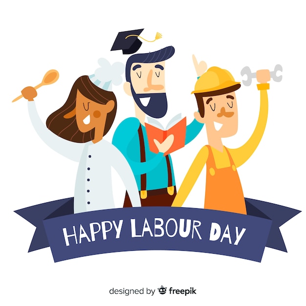 Hand drawn labor day background