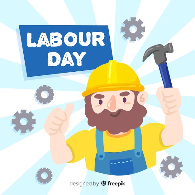 Hand drawn labor day background