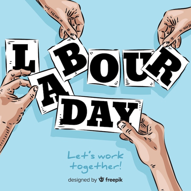 Free Vector hand drawn labor day background