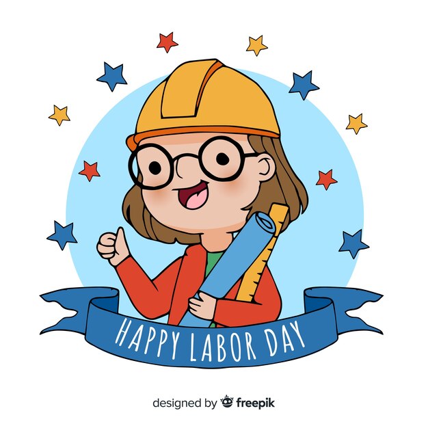 Hand drawn labor day background