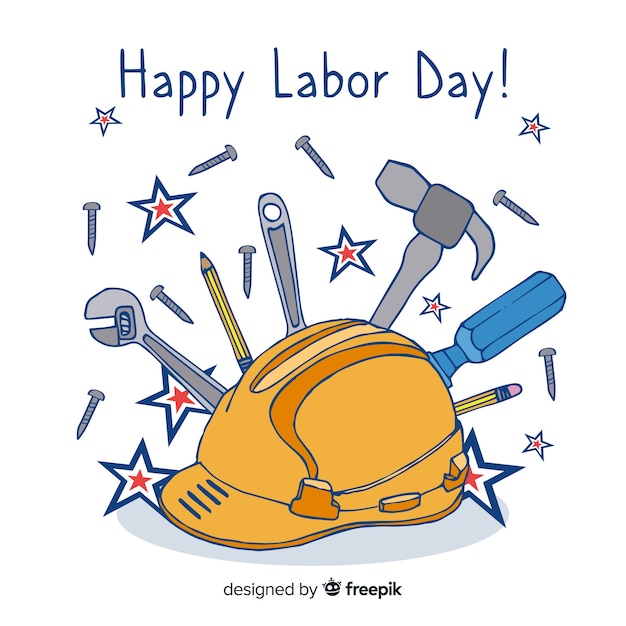 Free vector hand drawn labor day background