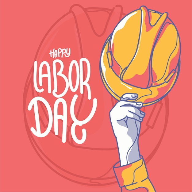 Hand drawn labor day background