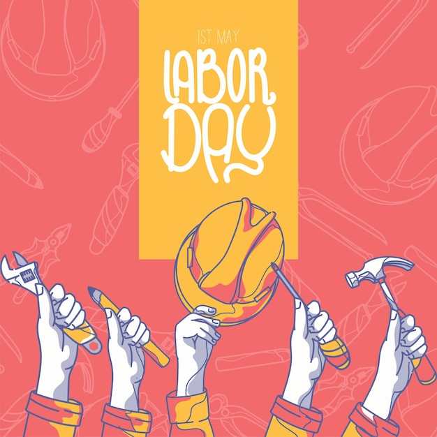 Free Vector hand drawn labor day background