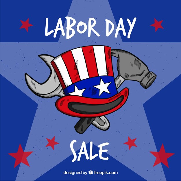 Hand drawn labor day sale composition