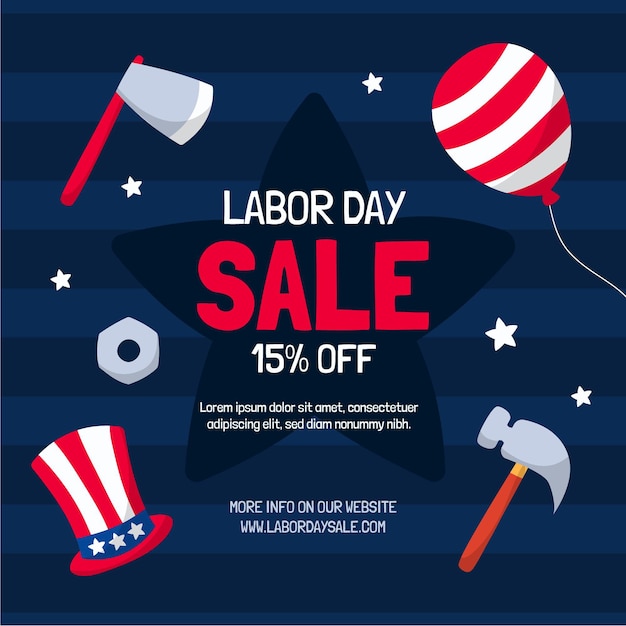 Hand drawn labor day sale illustration