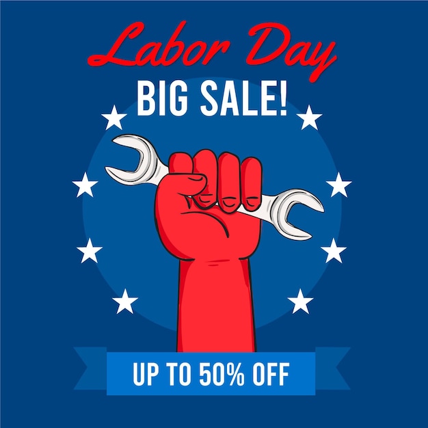 Hand drawn labor day sale usa