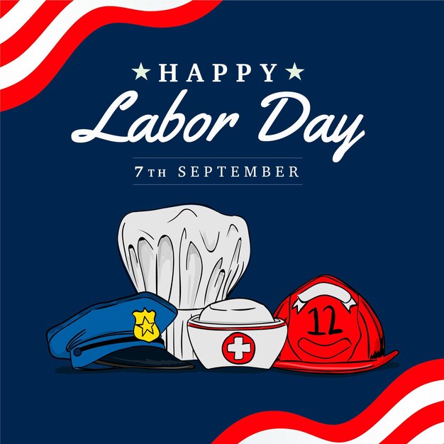 Free Vector hand drawn labor day usa