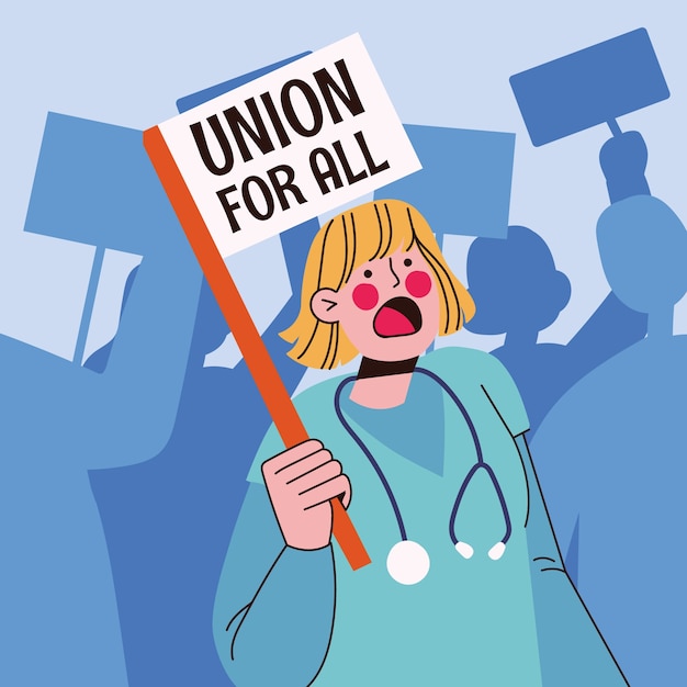 Free Vector hand drawn labor union illustration