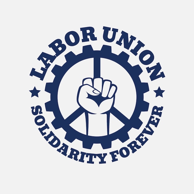 Free Vector hand drawn labor union logo design