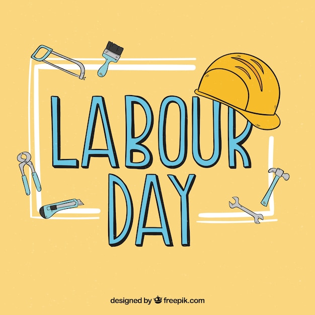 Hand drawn labour day background