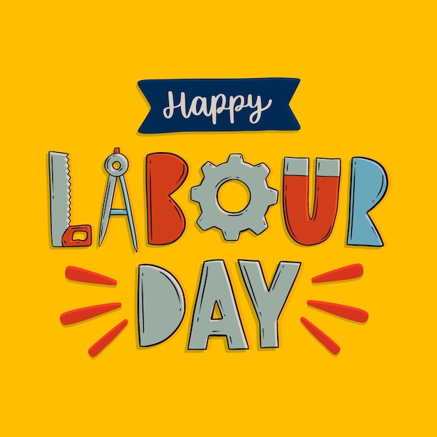 Hand drawn labour day lettering