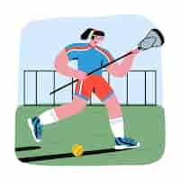 Free vector hand drawn lacrosse illustration