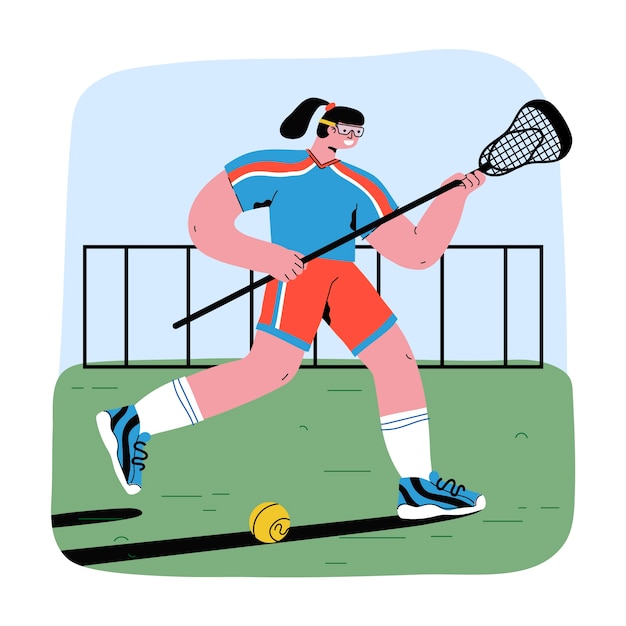 Hand drawn lacrosse illustration