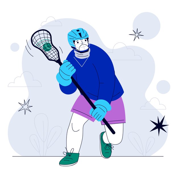 Hand drawn lacrosse illustration