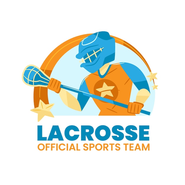 Hand drawn lacrosse logo template