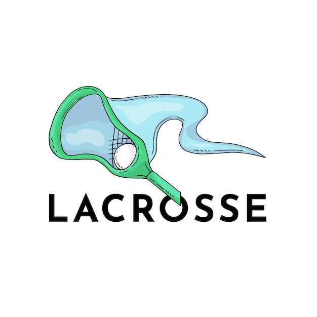 Hand drawn lacrosse logo template