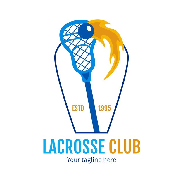 Hand drawn lacrosse logo template