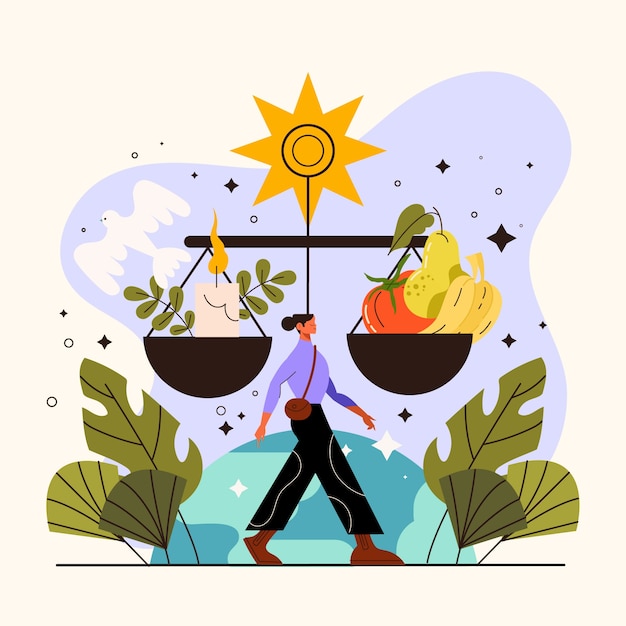 Free vector hand drawn lagom illustration