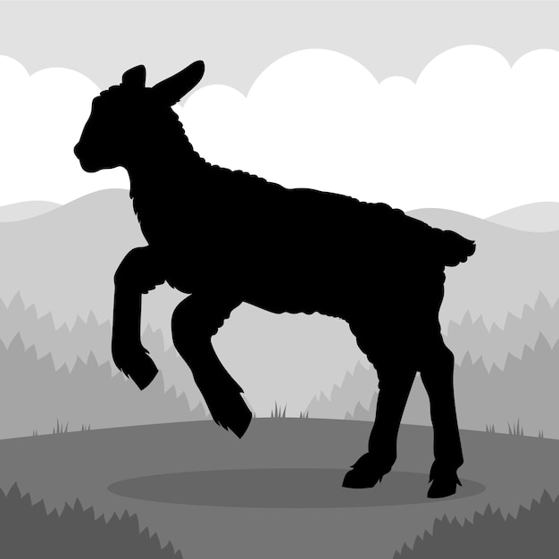 Free Vector hand drawn lamb silhouette