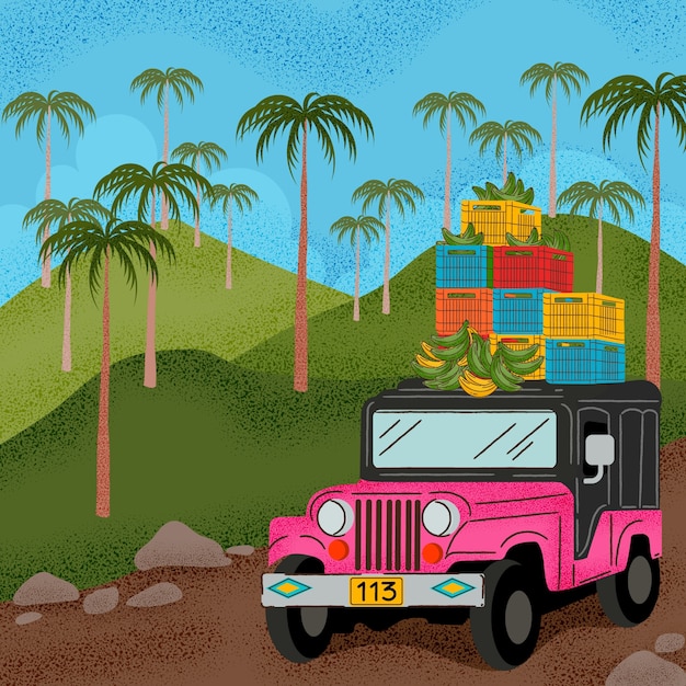 Free Vector hand drawn latin america scene illustration