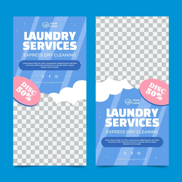 Free Vector hand drawn laundry service banner design