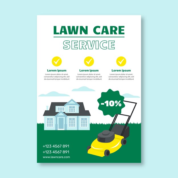 Hand drawn lawn care flyer