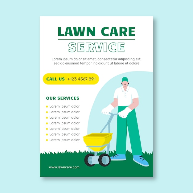 Hand drawn lawn care flyer