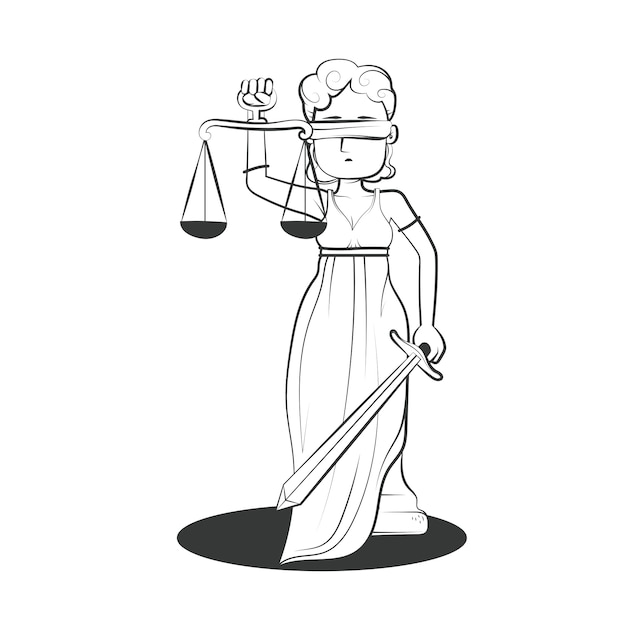 Free Vector hand drawn lawyer   drawing illustration