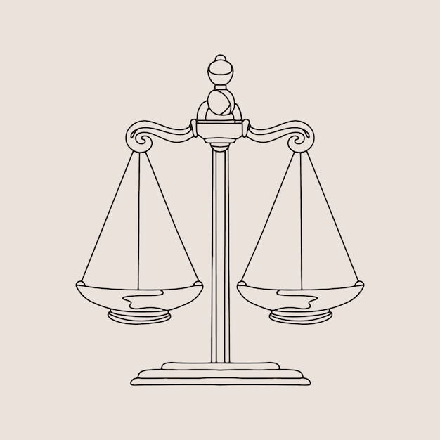 Free Vector hand drawn lawyer  drawing illustration