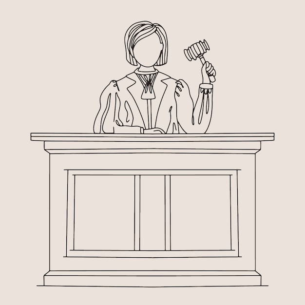 Free Vector hand drawn lawyer  drawing illustration