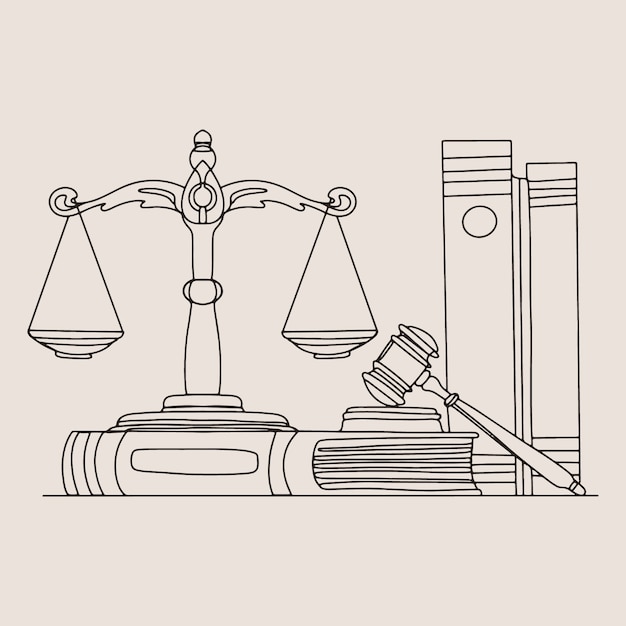 Free Vector hand drawn lawyer  drawing illustration