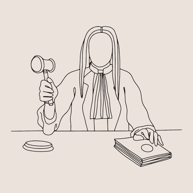 Free vector hand drawn lawyer  drawing illustration