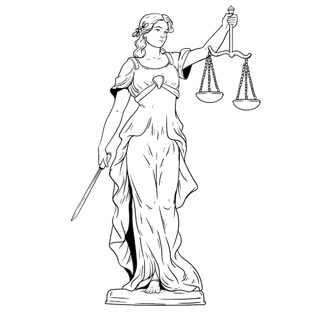 Free vector hand drawn lawyer  drawing illustration