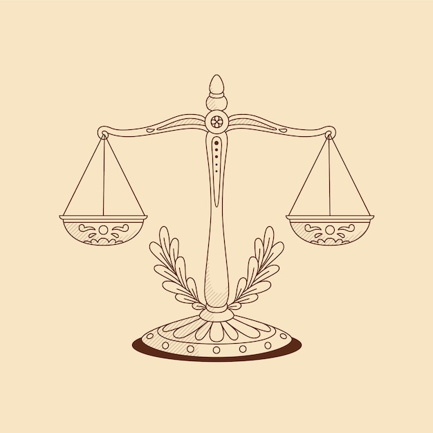 Free vector hand drawn lawyer  drawing illustration