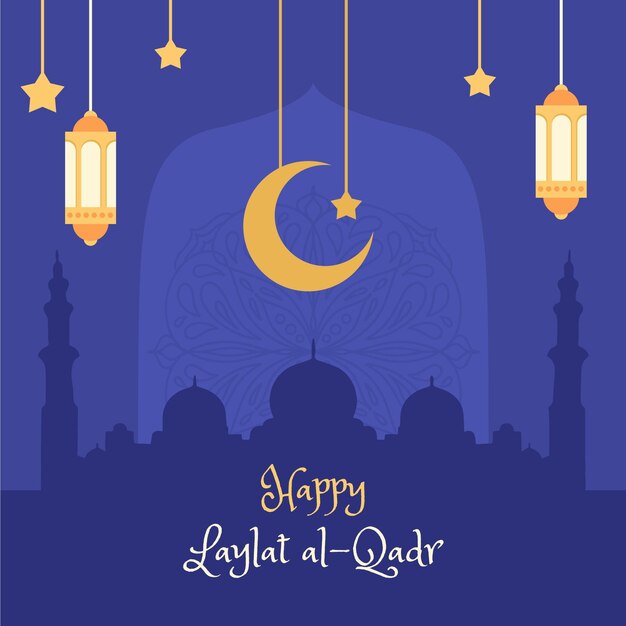 Hand drawn laylat al-qadr illustration