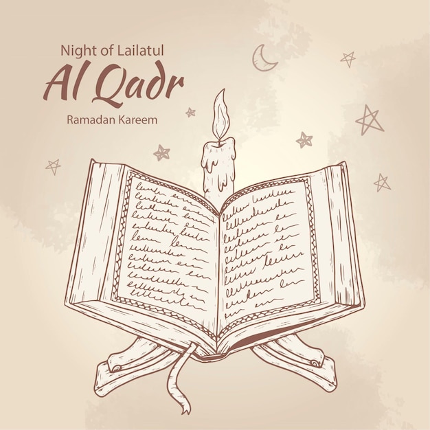 Free Vector hand drawn laylat al-qadr illustration