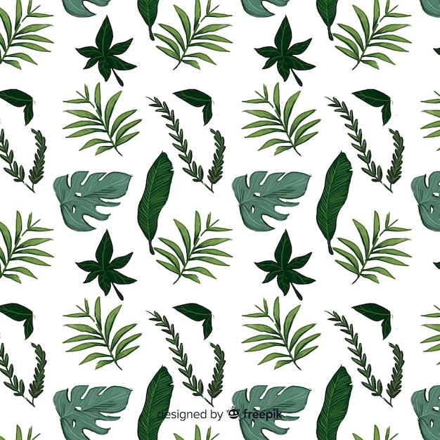 Free Vector hand drawn leaves background