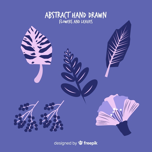 Hand drawn leaves collection