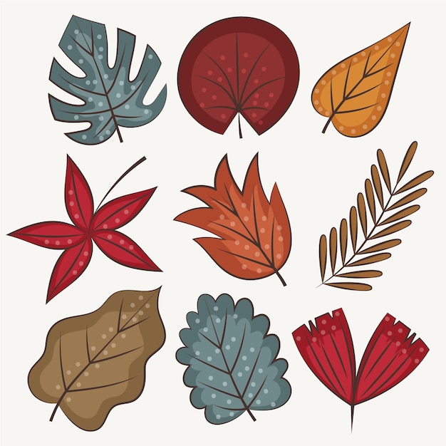 Free Vector hand drawn leaves collection