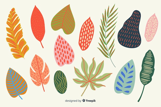 Hand drawn leaves pack