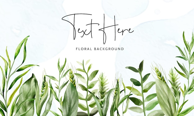 Hand drawn leaves watercolor nature background