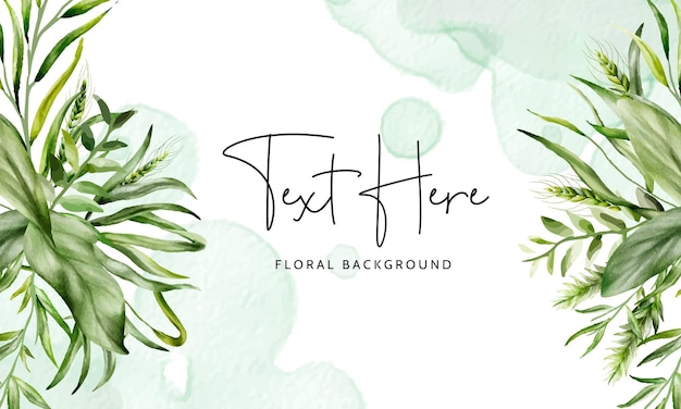 Free Vector hand drawn leaves watercolor nature background