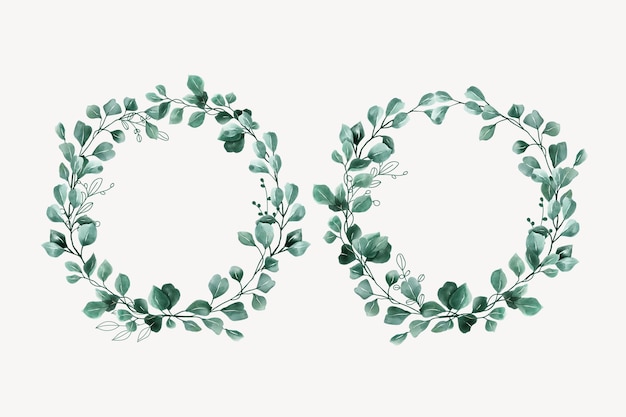 hand drawn leaves wreath background design