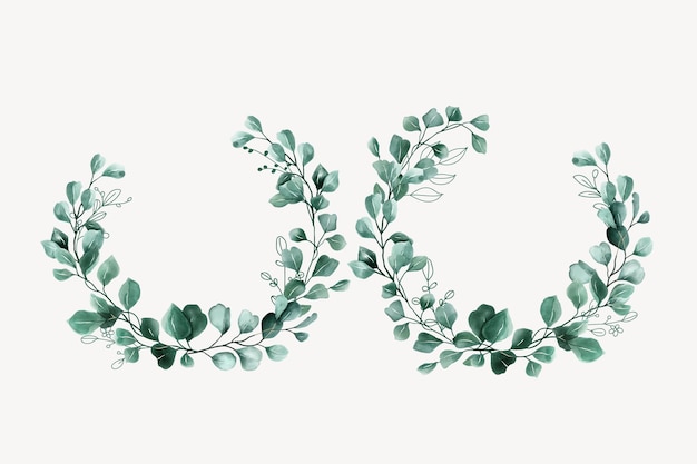 hand drawn leaves wreath background design