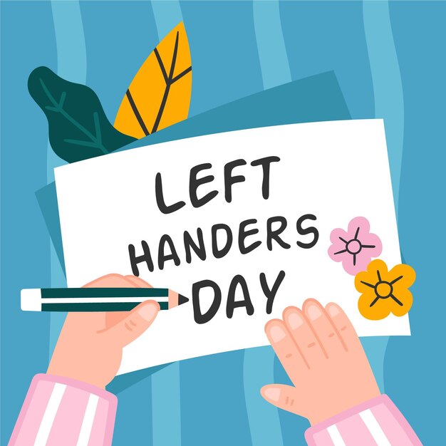 Hand drawn left handers day