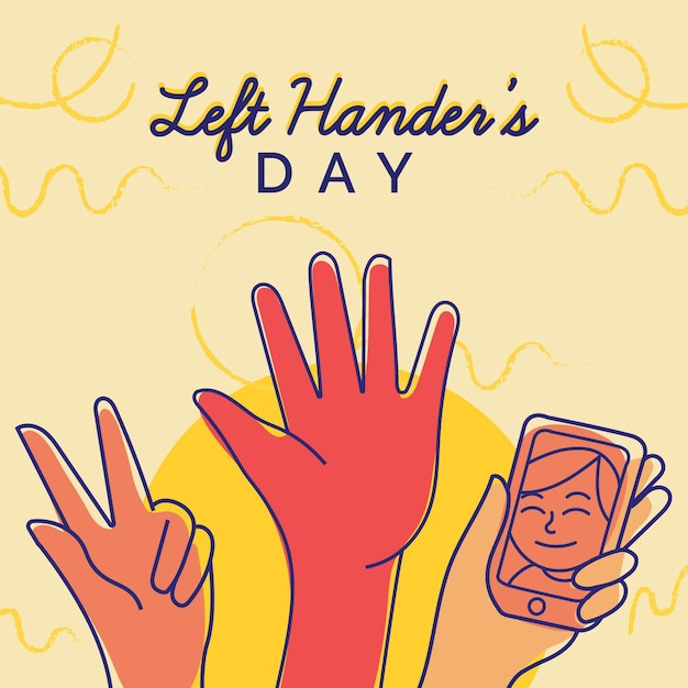 Hand drawn left handers day