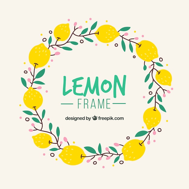 Free vector hand drawn lemmon frame