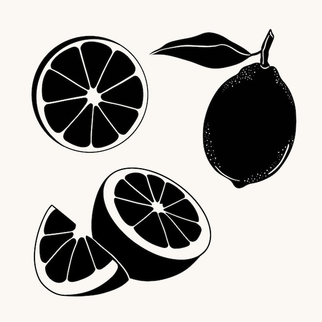 Free Vector hand drawn lemon  silhouette