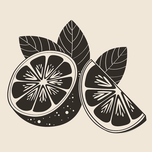 Free vector hand drawn lemon  silhouette